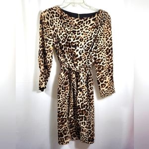 Vince Camuto leopard print midi dress women's 4  #1100